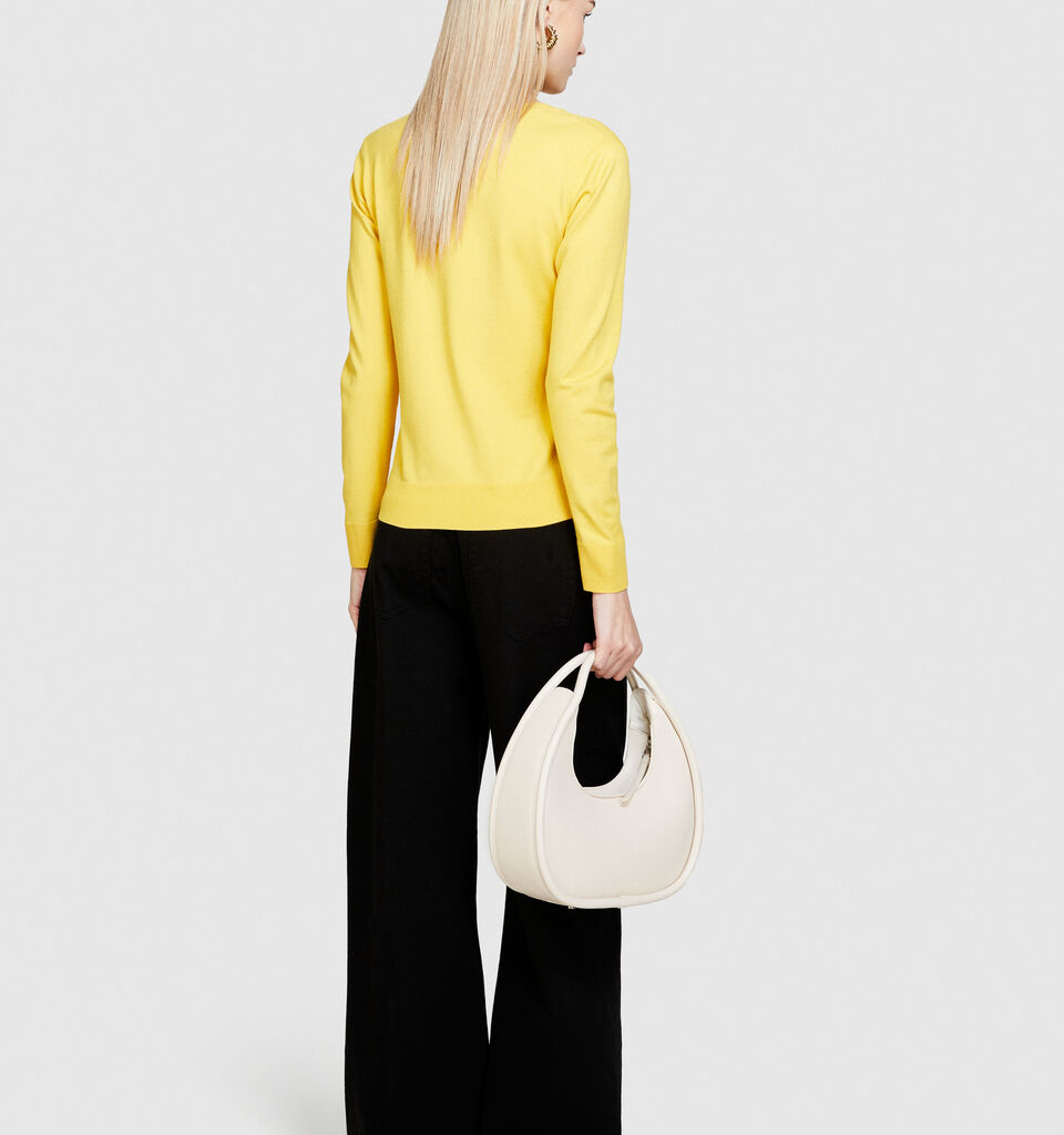 Solid colored sweater - women's crew neck sweaters - Yellow | Sisley image number 3